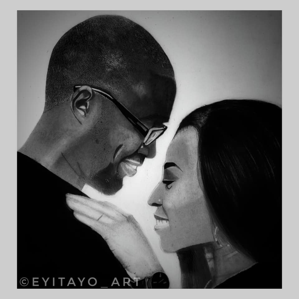 Client's Commissioned Pencil drawing for Wedding